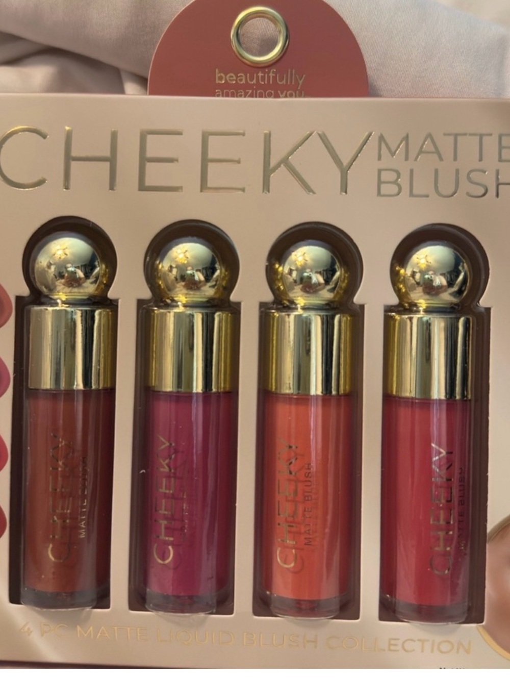 Set of 4 Cheeky Matte Liquid Blush Set – Pink & Coral Tones